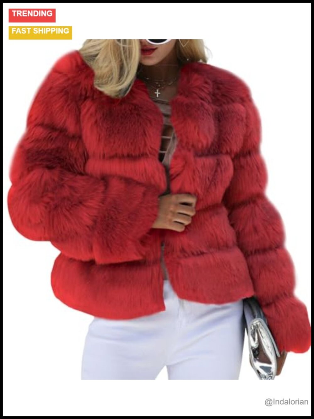 Cropped Faux Fur Puffer Jacket Zip Up Teddy Coat